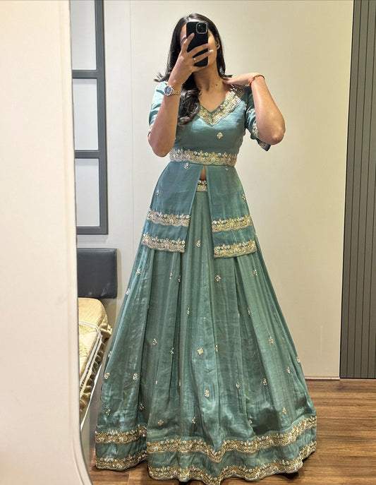 Beautiful Embroidered & Sequence Work lehenga-Top Set