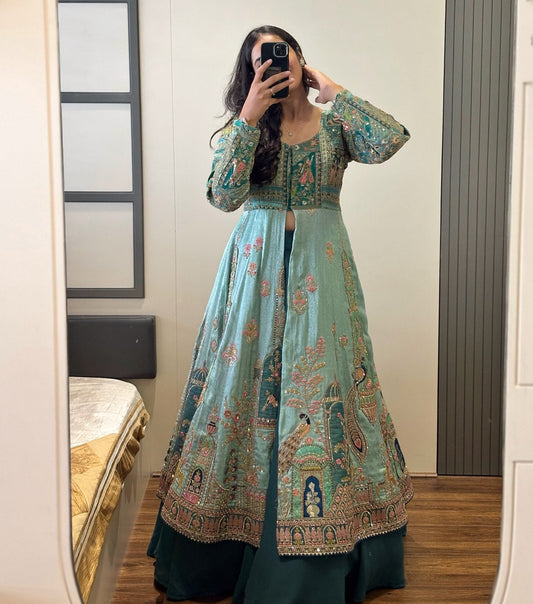 Beautiful Heavy Embroidered Work Lehenga Set