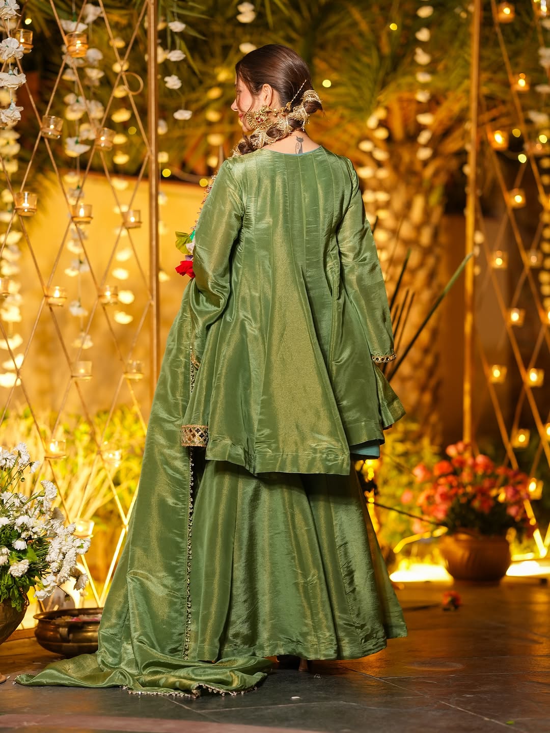 Beautiful Real Mirror Zari Work Sharara Suit Set
