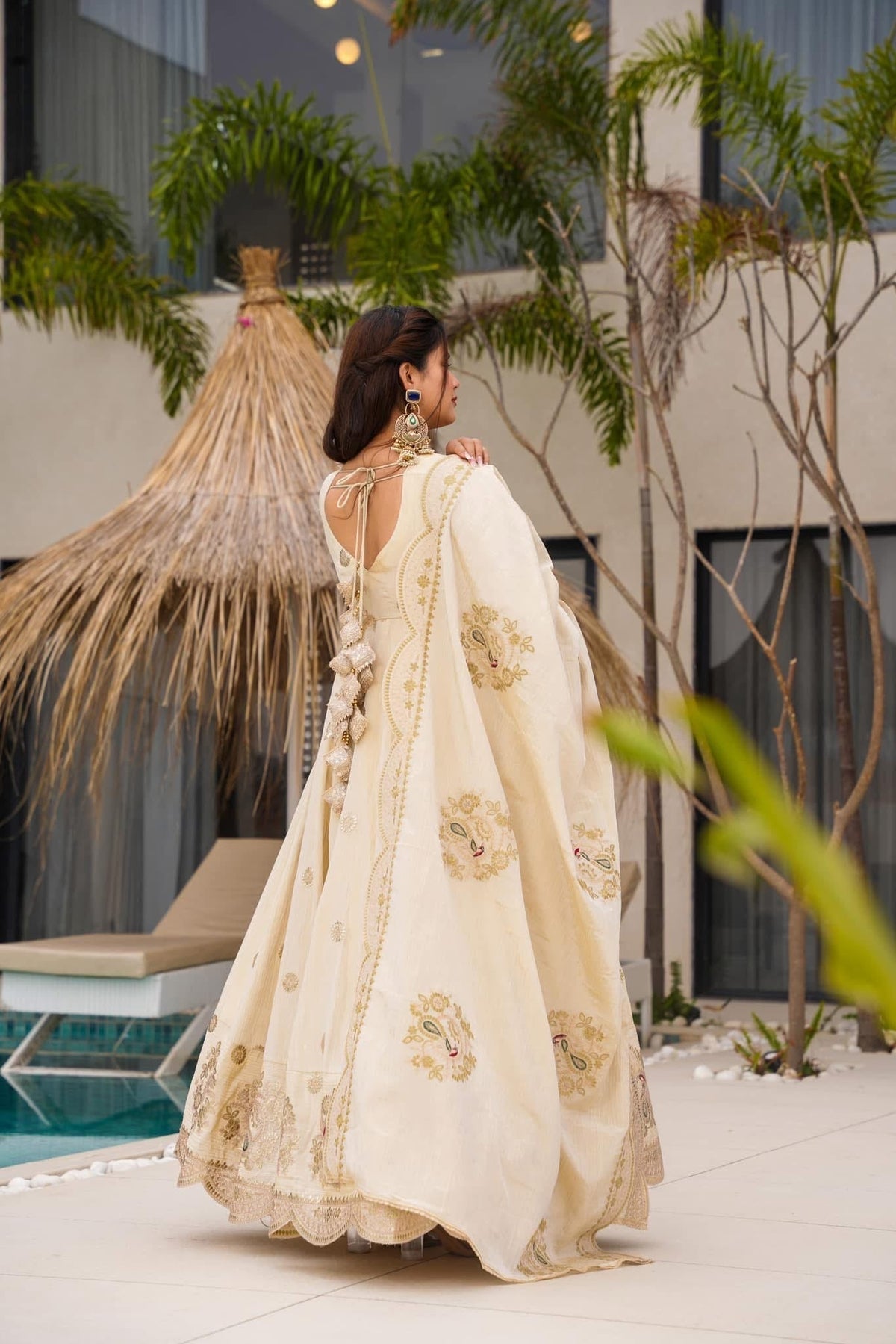 Traditional Crush Cosmos Silk Anarkali Gown Set