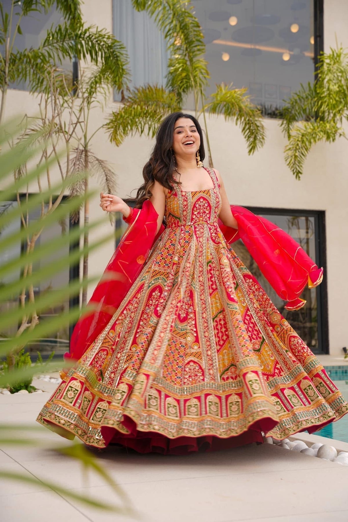 Traditional Heavy Embroidered & Sequence Work Anarkali Gown Set