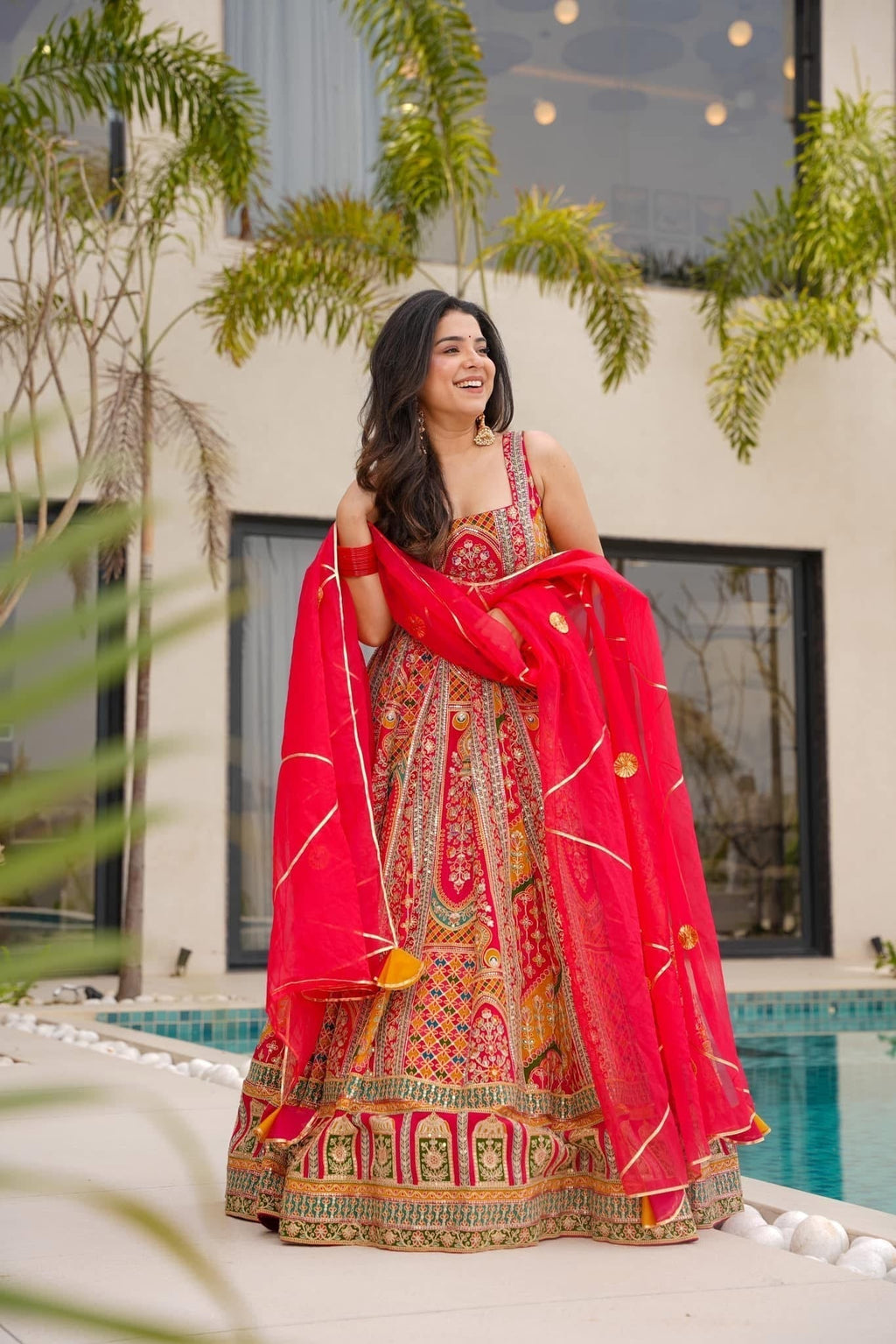Traditional Heavy Embroidered & Sequence Work Anarkali Gown Set